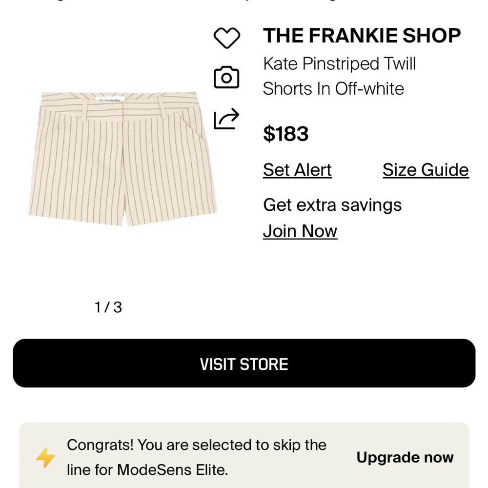 The Frankie Shop Beige Pinstriped Twill Shorts